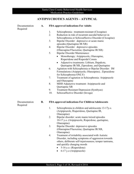 Antipsychotics Agents – Atypical