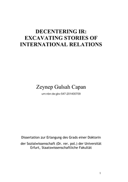 Decentering Ir:Excavating Stories of International