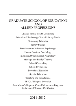 Graduate School of Education and Allied Professions