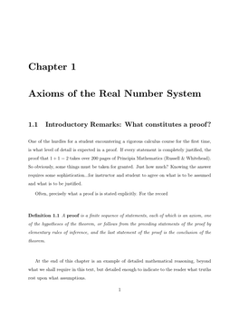 Chapter 1 Axioms of the Real Number System