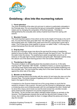 Grotzliweg - Dive Into the Murmering Nature