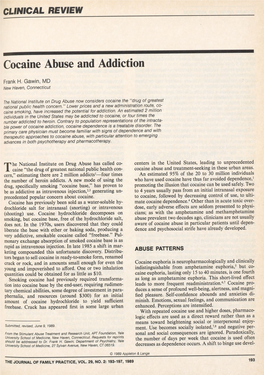 Cocaine Abuse and Addiction