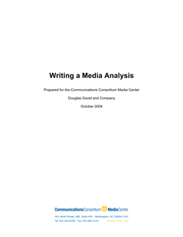 Writing a Media Analysis