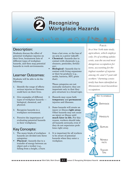 Recognizing Workplace Hazards Materials Preparation Needed