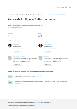 Seaweeds for Livestock Diets: a Review