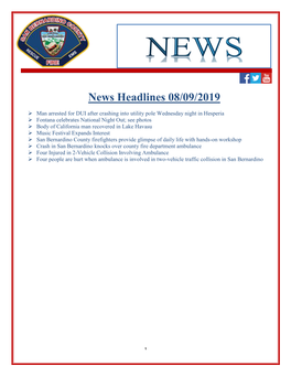 News Headlines 08/09/2019