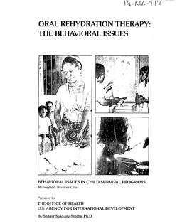 Oral Rehydration Therapy: the Behavioral Issues