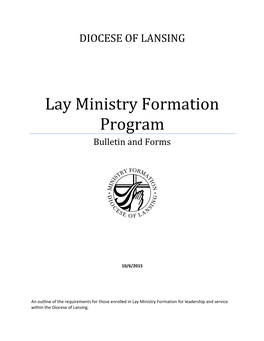 Lay Ministry Formation Program Bulletin and Forms