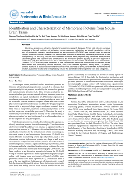 Identification and Characterization of Membrane Proteins from Mouse