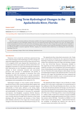 Long Term Hydrological Changes in the Apalachicola River, Florida