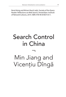 Search Control in China. an Interview with Min Jiang