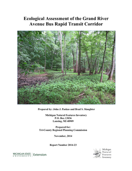 Ecological Assessment of the Grand River Avenue Bus Rapid Transit Corridor