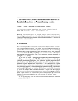 A Discontinuous Galerkin Formulation for Solution of Parabolic Equations on Nonconforming Meshes