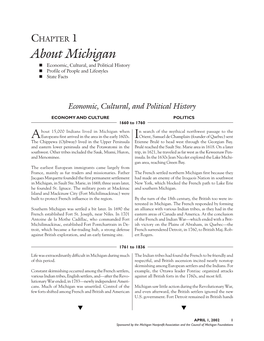 About Michigan „ Economic, Cultural, and Political History „ Profile of People and Lifestyles „ State Facts