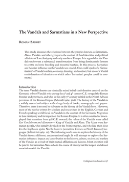 The Vandals and Sarmatians in a New Perspective