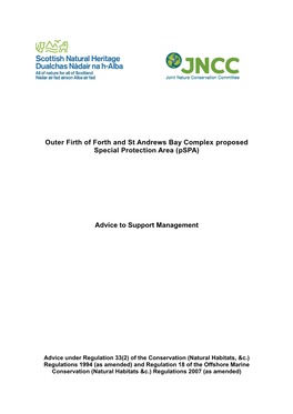 Outer Firth of Forth and St Andrews Bay Complex Proposed Special Protection Area (Pspa)