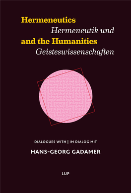 Hermeneutics and the Humanities.Indd | Sander Pinkse Boekproductie | 01-05-12 / 14:17 | Pag