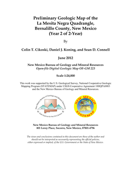 Geologic Map of the La Mesita Negra 7.5-Minute Quadrangle, Bernalillo