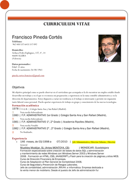 CURRICULUM VITAE Francisco Pineda Cortés