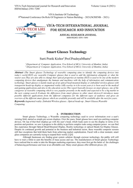 Smart Glasses Technology