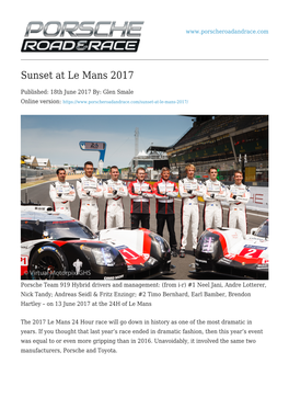 Sunset at Le Mans 2017