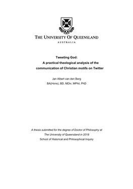 Tweeting God: a Practical Theological Analysis of the Communication of Christian Motifs on Twitter