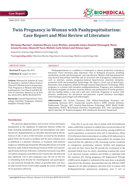 Twin Pregnancy in Woman with Panhypopituitarism: Case Report and Mini Review of Literature