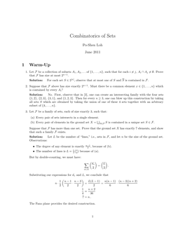 Combinatorics of Sets