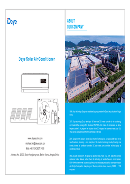 Deye Solar Air Conditioner