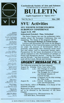 BULLETIN English Supplement to “Zprávy SVU”