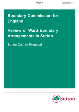 Sutton Council Proposal for Warding Arrangements.Pdf