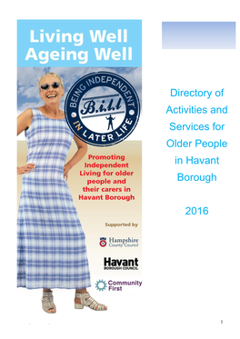 Directory of Activities and Services for Older People in Havant Borough