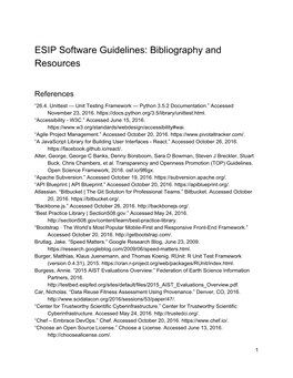 ESIP Software Guidelines: Bibliography and Resources