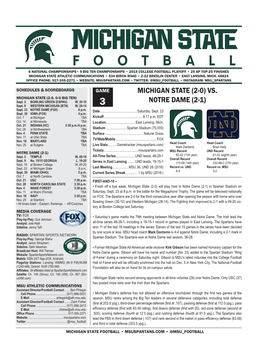 Michigan State Athletic Communications • 534 Birch Road • Z-22 Breslin Center • East Lansing, Mich