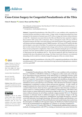 Cross-Union Surgery for Congenital Pseudarthrosis of the Tibia