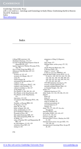 Astrology and Cosmology in Early China: Conforming Earth to Heaven David W