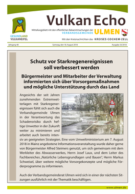 Verbandsgemeindeverwaltung Ulmen Fax: 02676-409-500 Marktplatz 1, 56766 Ulmen Internet: E-Mail: Info@Ulmen.De