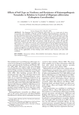 Effects of Soil Type on Virulence and Persistence of Entomopathogenic Nematodes in Relation to Control of Diaprepes Abbreviatus (Coleoptera: Curculionidae)