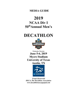 2019 NCAA M O Decathlon