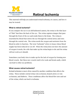 Retinal Ischemia