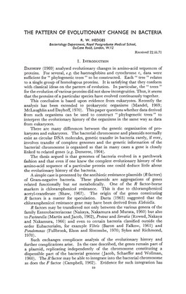 (1965) Suggested That the Chioramphenicol Resistance Gene May Have Been Derived from Kiebsiella