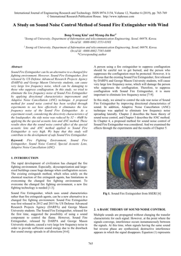 A Study on Sound Noise Control Method of Sound Fire Extinguisher with Wind