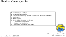 Physical Oceanography