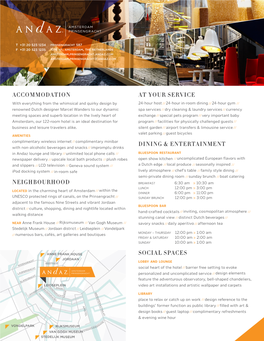 Factsheet Andaz Amsterdam Prinsengracht