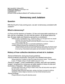 Democracy and Judaism