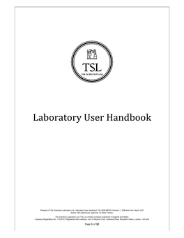 Laboratory User Handbook