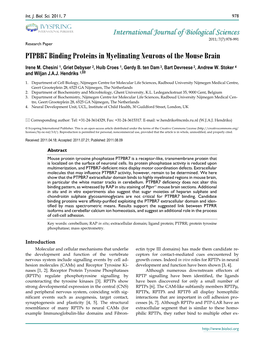 PTPBR7 Binding Proteins in Myelinating Neurons of the Mouse Brain Irene M