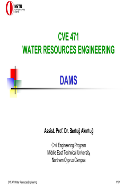 CVE 471 Water Resources Engineering 1/101 3