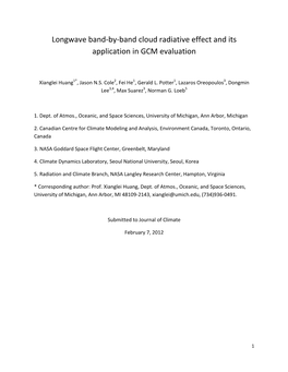 Longwave Band-By-Band Cloud Radiative Effect and Its Application In