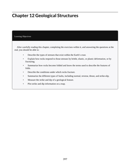 Chapter 12 Geological Structures